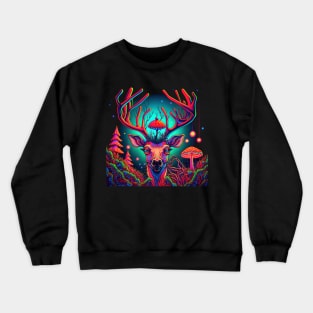 Rudolf the Tripping Reindeer | Psychedelic Art Crewneck Sweatshirt